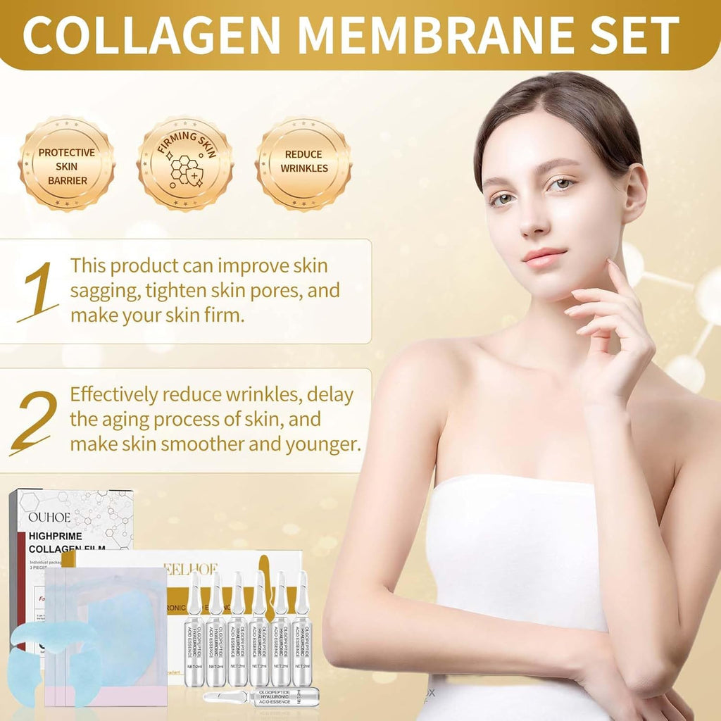 Fogli Collagene Viso Assorbibili, Highprime Collagen Film Viso, Collagene Film Viso Solubile, Korean Collagen Firming Mask, Set Di Fusione Di Collagene, Cura Della Pelle E Rassodamento