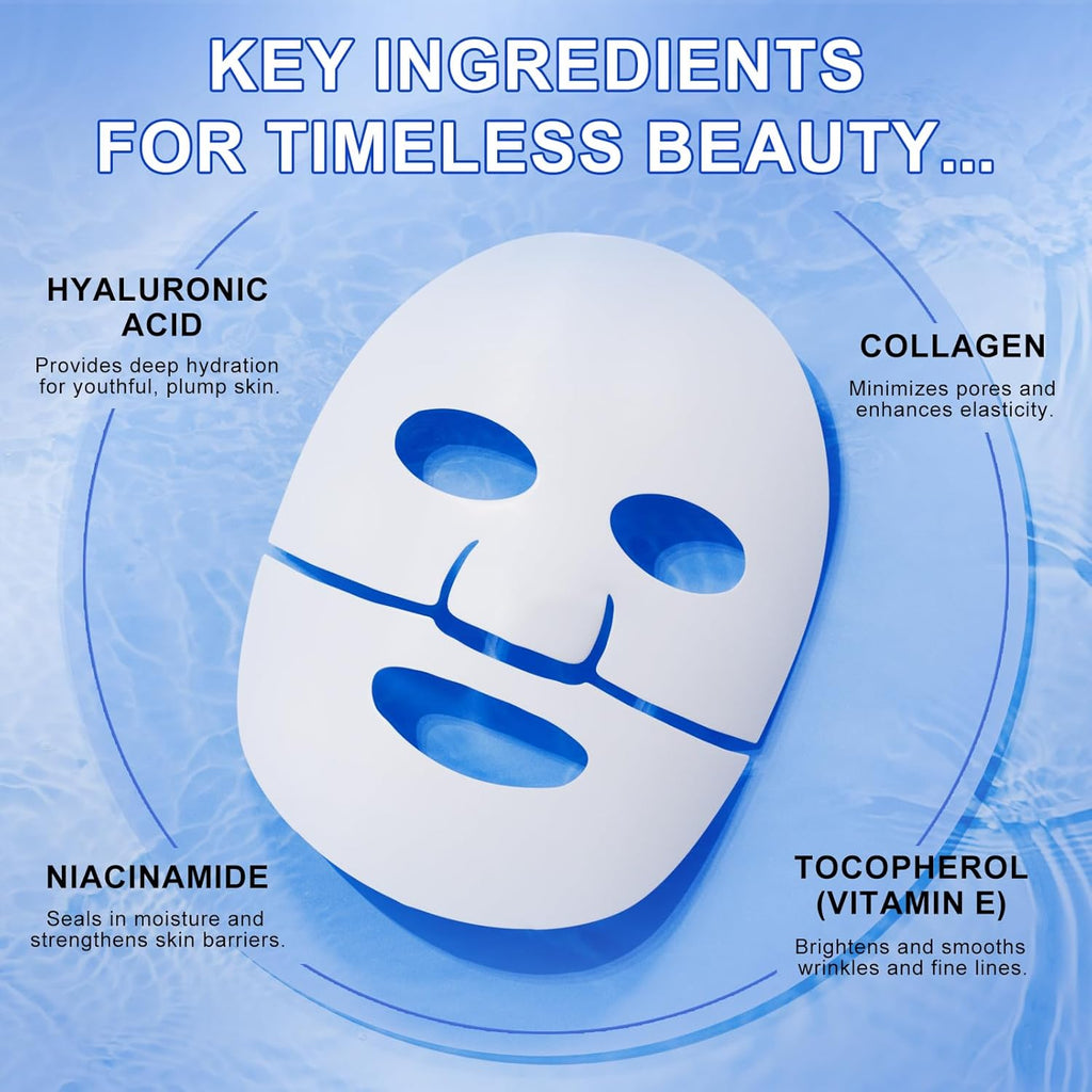 Bio-Collagen Real Deep Mask 6PCS, Bio Mask Collagen, Maschera Viso Al Bio-Collagene, Collagen Mask Overnight, Korean Mask Collagen, Deep Collagen anti Wrinkle Lifting Mask, Maschera Al Collagene