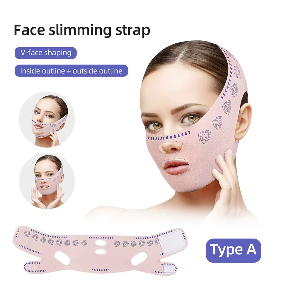 Reusable Face Slimming Bandage V Line Face Shaper Women Chin Cheek Lift up Belt Facial Massage Strap Face Skin Care Beauty Tools