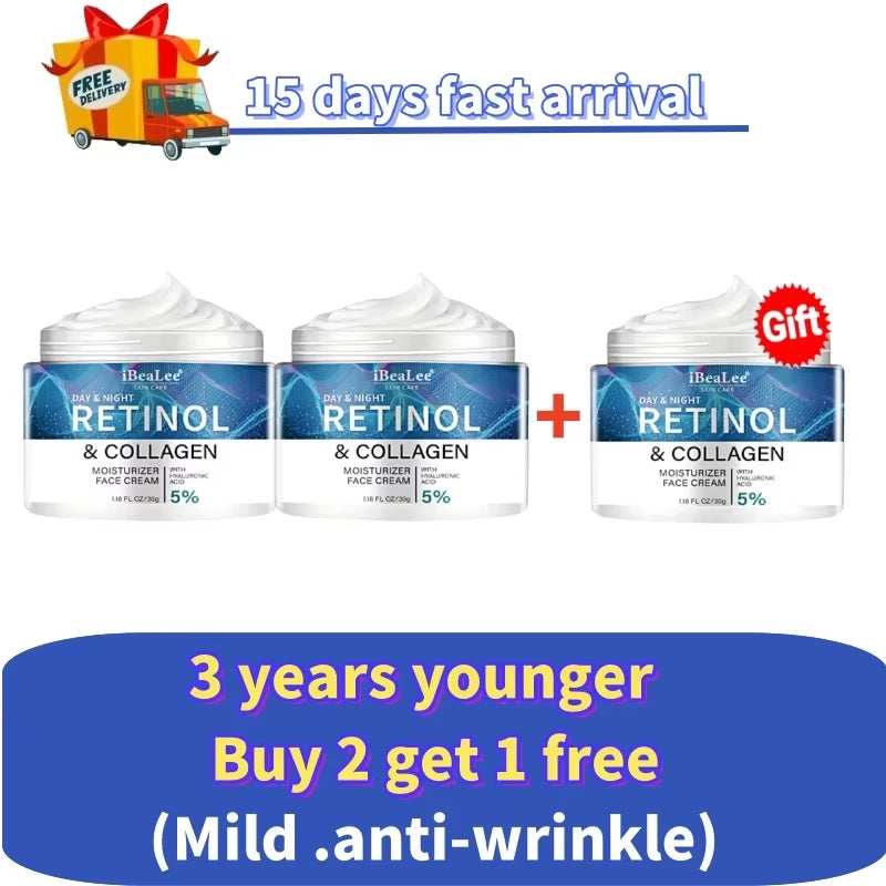 Retinol Anti-Wrinkle Cream for Men Collagen Anti-Aging Removal Face & Neck Wrinkle Efficient Moisturize Firming Korean Skin Care