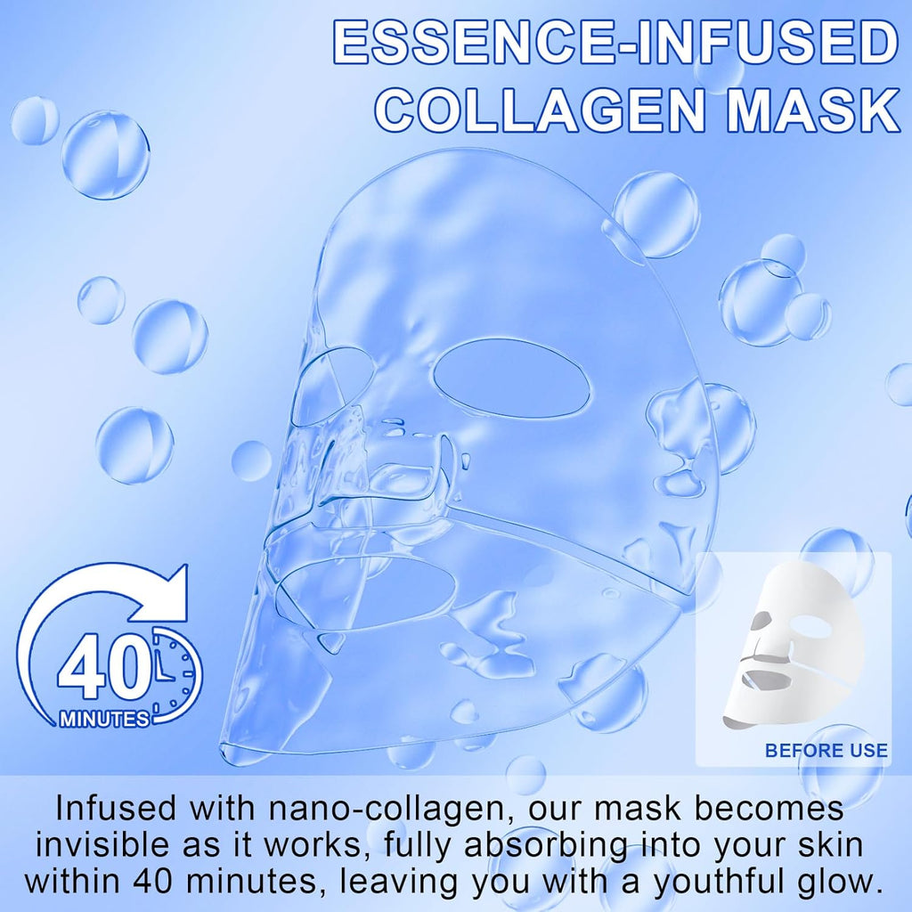 Bio-Collagen Real Deep Mask 6PCS, Bio Mask Collagen, Maschera Viso Al Bio-Collagene, Collagen Mask Overnight, Korean Mask Collagen, Deep Collagen anti Wrinkle Lifting Mask, Maschera Al Collagene