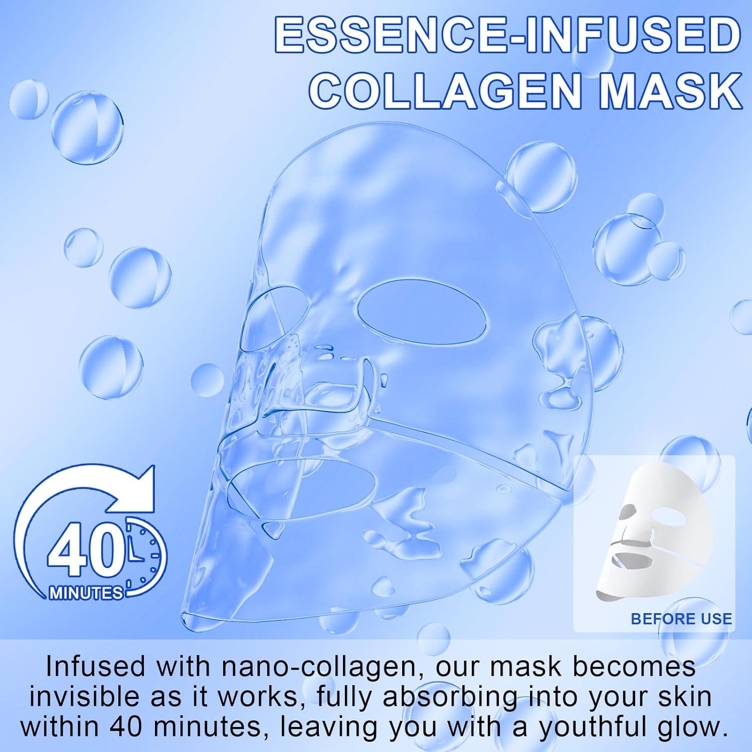 Bio-Collagen Real Deep Mask 6PCS, Bio Mask Collagen, Maschera Viso Al Bio-Collagene, Collagen Mask Overnight, Korean Mask Collagen, Deep Collagen anti Wrinkle Lifting Mask, Maschera Al Collagene