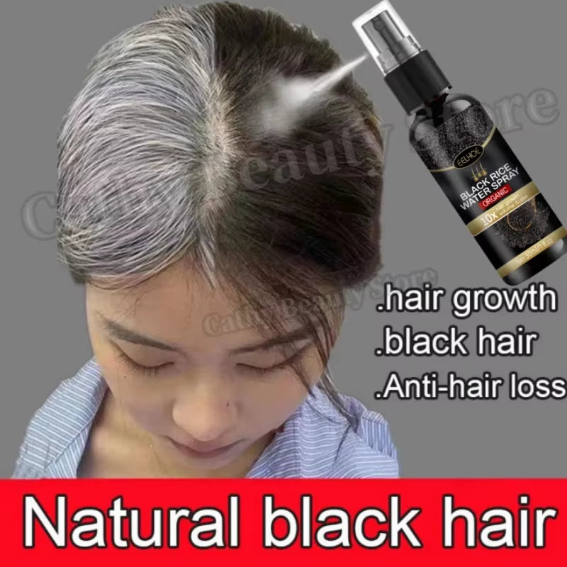 Gray White Hair Treatment Serum Cover White Hair to Black Natural Color Repair Spray anti Loss Hair Restore Healthy Hair Care