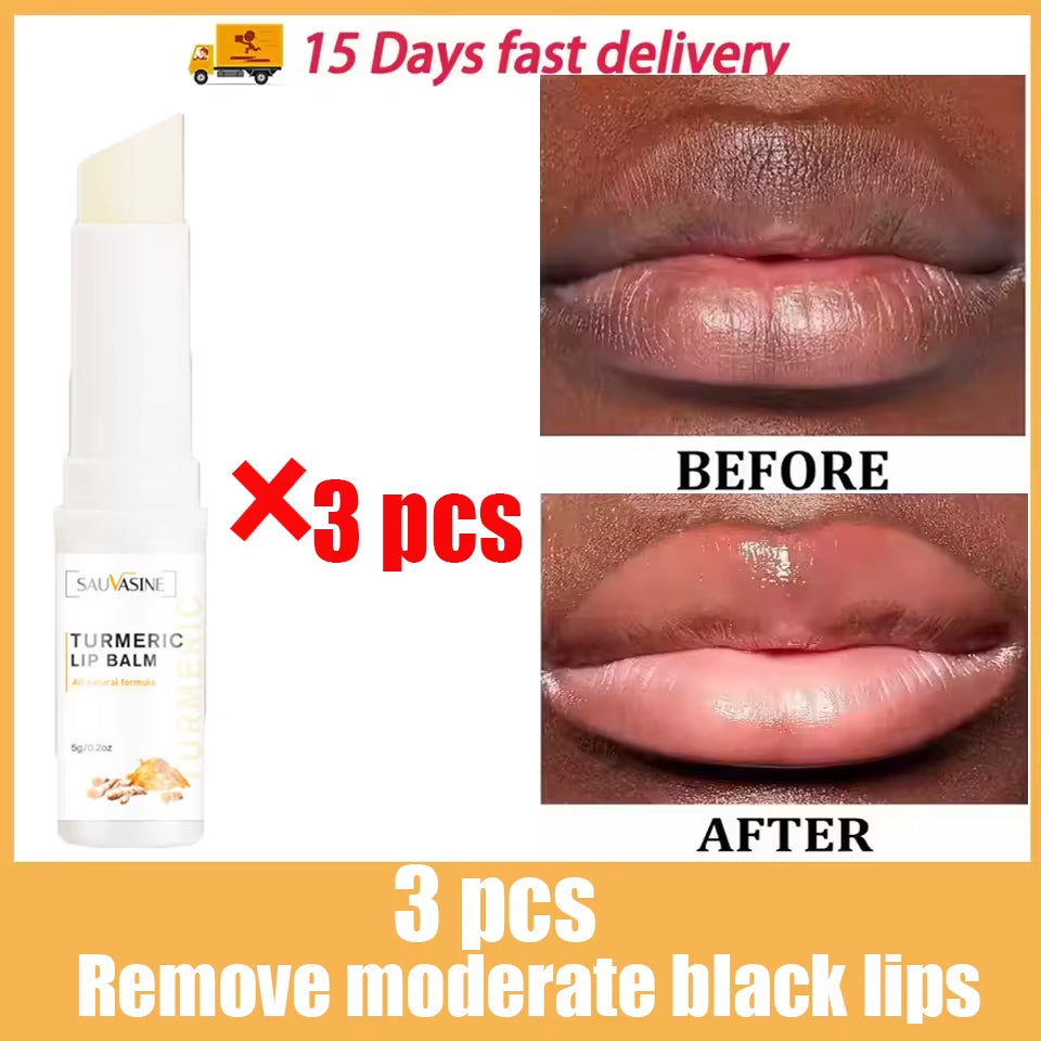 Turmeric Remove Dark Lip Balm Lighten Melanin Exfoliating Lip Oil Fade Lip Line Dead Skin Moisturizing Brighten Repair Lip Care
