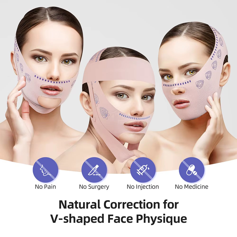 Reusable Face Slimming Bandage V Line Face Shaper Women Chin Cheek Lift up Belt Facial Massage Strap Face Skin Care Beauty Tools