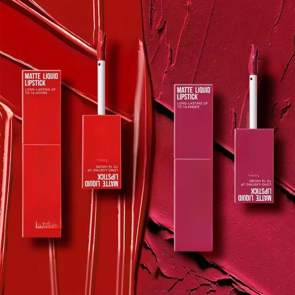 Cheap Matte Ink Liquid Lipstick Non-Stick Cup Long Lasting Velvet Nude Lip Gloss Waterproof Lips Tint Waterproof Korean Make Up