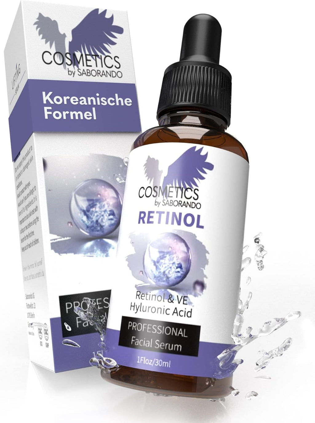 Korean Skincare Retinol Siero Ad Alto Dosaggio | + Acido Ialuronico + Vitamina C | Cura Del Viso Efficace Contro Rughe, Anti-Invecchiamento E Riduzione Dei Pori, Cosmetici Coreani 30 Ml, Skincare By