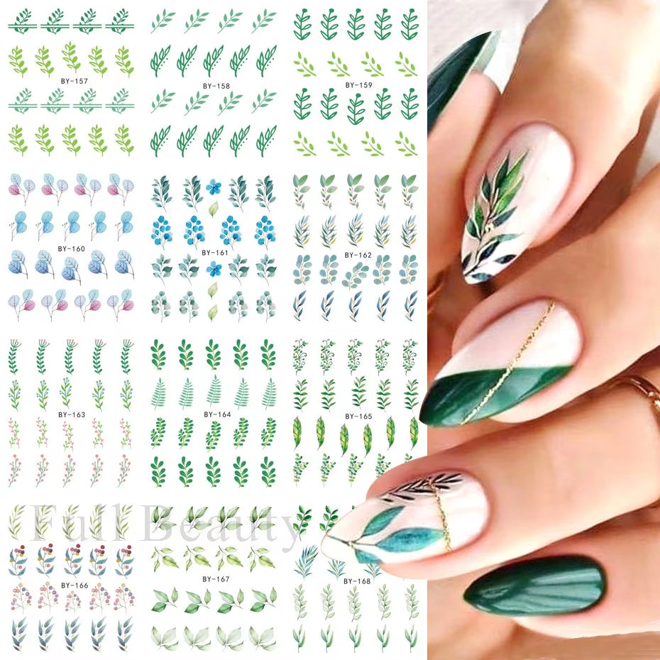 12Pcs Kawaii Cat Nail Water Sticker Anime Watercolor Design Foil for Nail Decals Cute Cartoon Watermark Transfer Manicure Slider