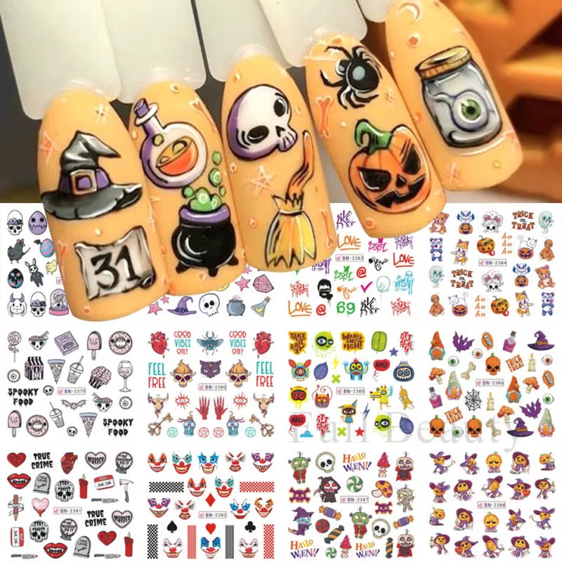 12Pcs Kawaii Cat Nail Water Sticker Anime Watercolor Design Foil for Nail Decals Cute Cartoon Watermark Transfer Manicure Slider