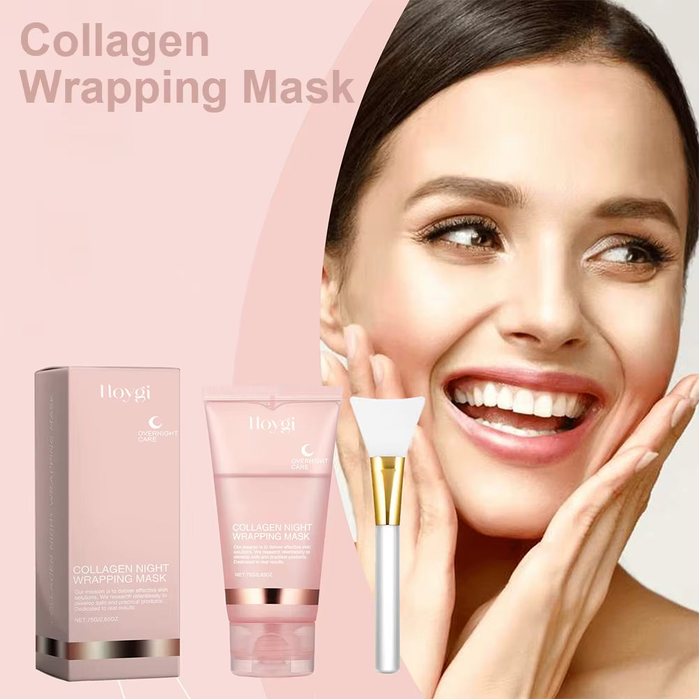 Collagen Peel off Facial Mask Gently Cleansing Deeply Hydrating Moisturizing Night Wrapping Face Mask Korean Skin Care Cream