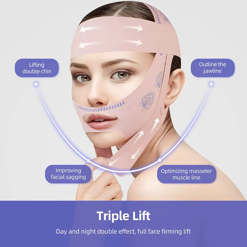 Reusable Face Slimming Bandage V Line Face Shaper Women Chin Cheek Lift up Belt Facial Massage Strap Face Skin Care Beauty Tools