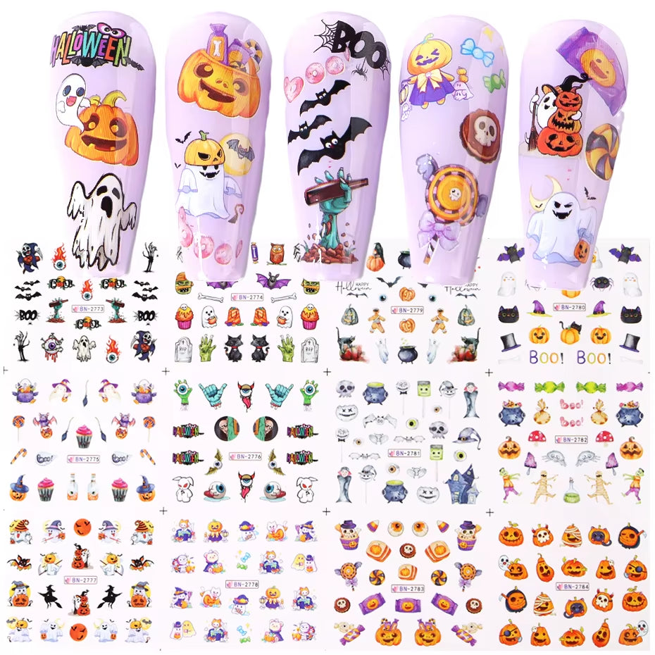 12Pcs Kawaii Cat Nail Water Sticker Anime Watercolor Design Foil for Nail Decals Cute Cartoon Watermark Transfer Manicure Slider