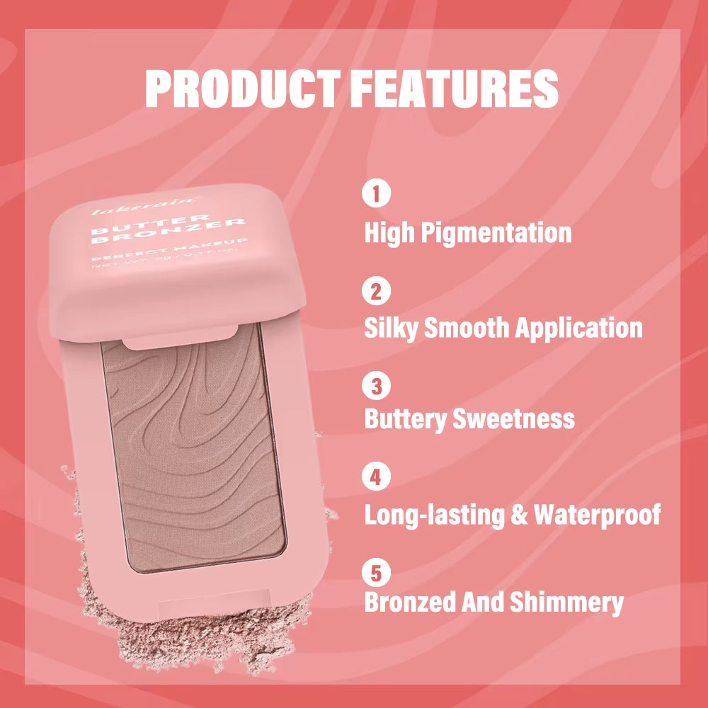 Butter Bronzer Cream Women Waterproof Genteel Girl Nude Makeup Silky Shimmer Monochrome Blush Korean Face Cosmetics