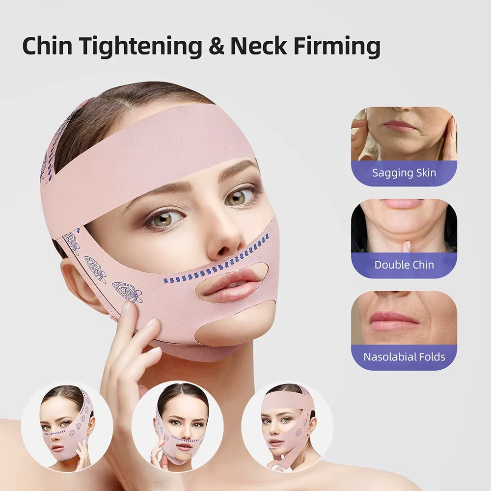 Reusable Face Slimming Bandage V Line Face Shaper Women Chin Cheek Lift up Belt Facial Massage Strap Face Skin Care Beauty Tools