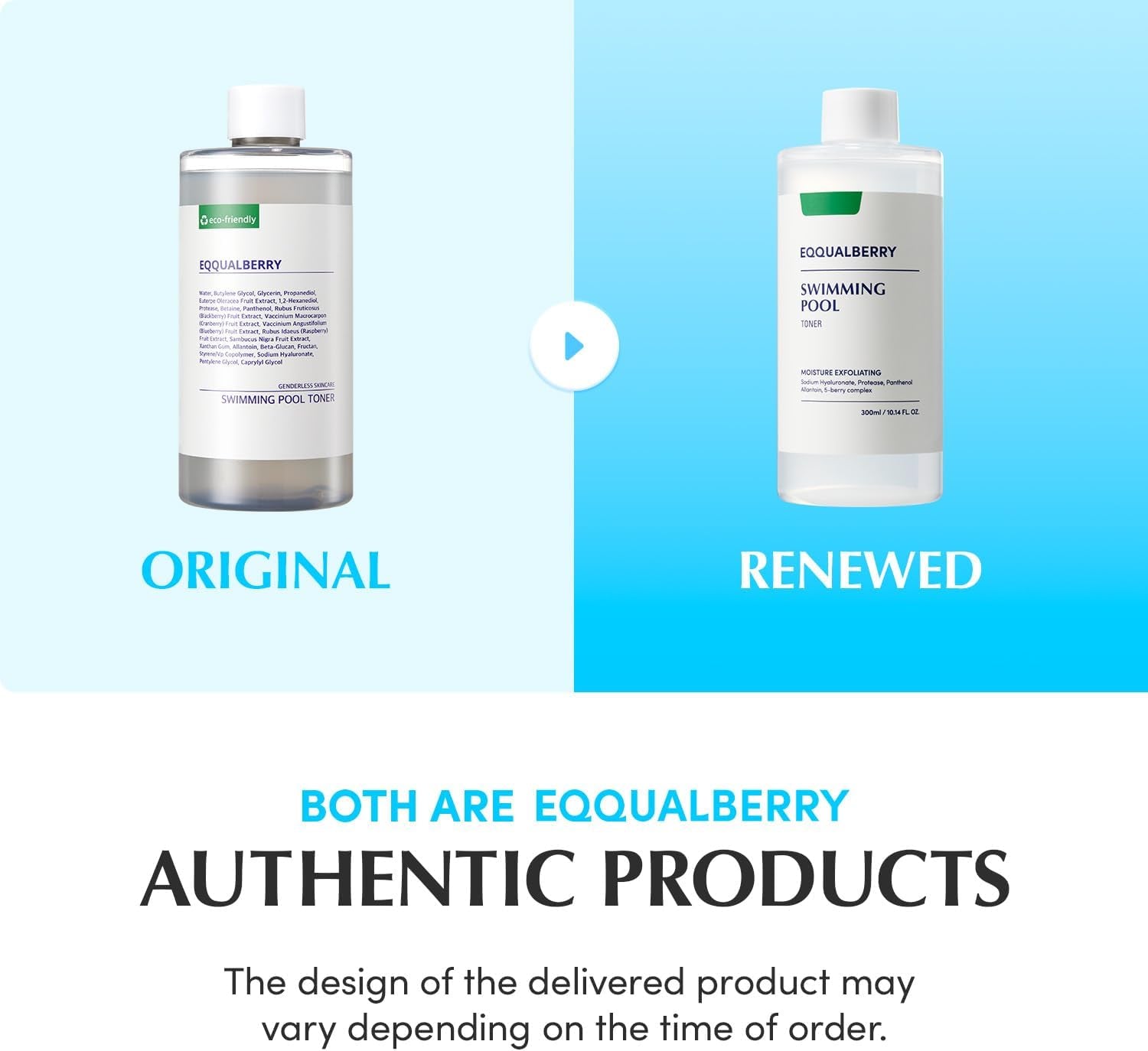 Swimming Pool Facial Toner - 10.14 Fl. Oz / 300Ml | Vegan, Hydrating & Soothing Toner for Face | Pore Control & Mild Exfoliating | All Skin Types | Korean Skincare - EWG Green