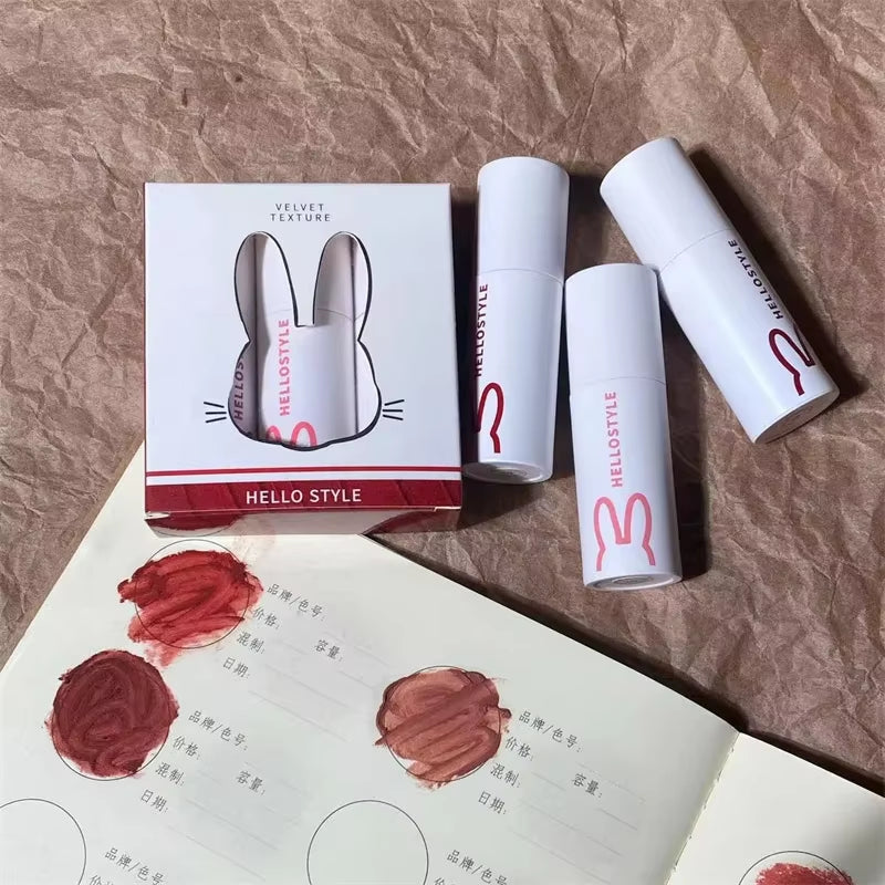 1/3Pcs Punk Gothic Black Matte Lipstick Brown Lip Satin Red Lip Tint Waterproof Sexy Liquid Liptsick Lip Gloss Korean Cosmetics