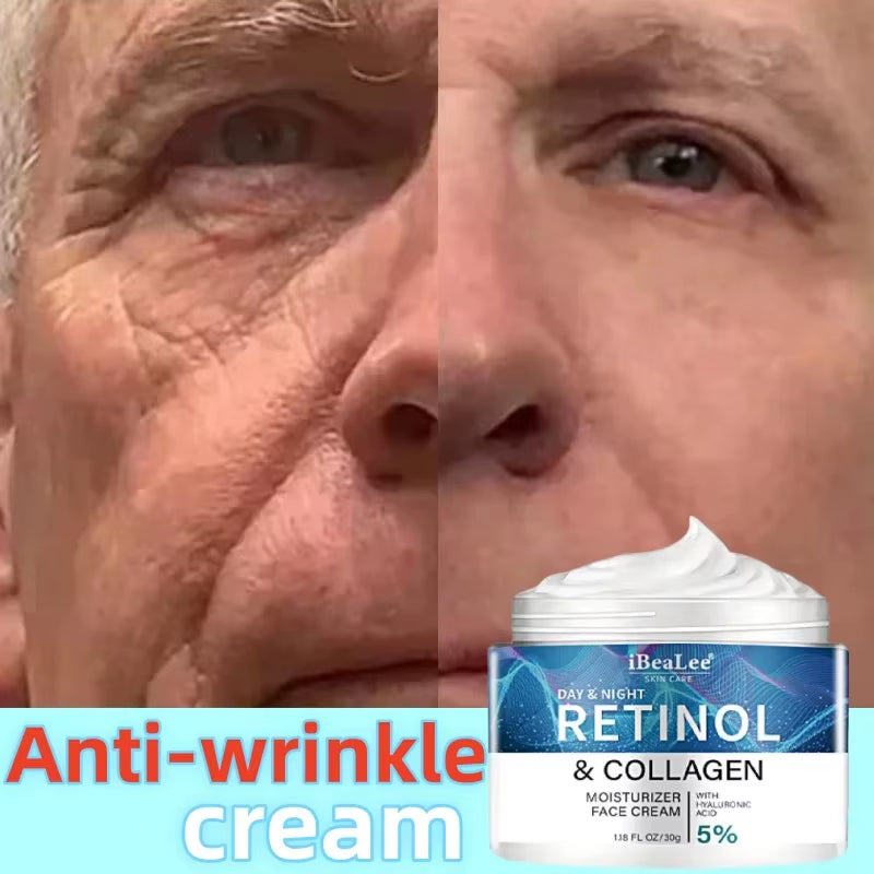 Retinol Anti-Wrinkle Cream for Men Collagen Anti-Aging Removal Face & Neck Wrinkle Efficient Moisturize Firming Korean Skin Care