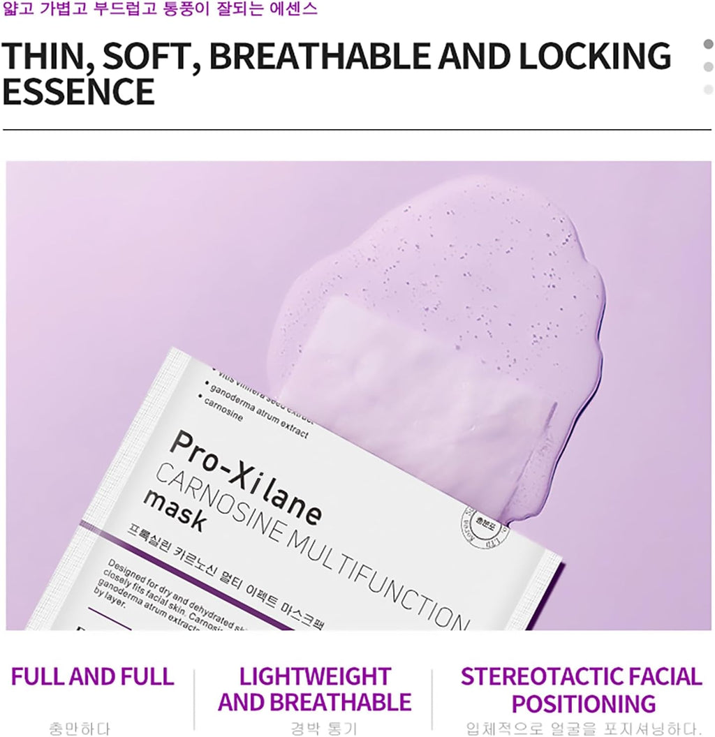 Korean Brand Pro-Xylane Facial Mask 30Ml×5Pcs / Anti-Aging & Anti-Wrinkle Formula to Reduce Fine Lines, Promote Collagen Synthesis, and Repair Damaged Skin Cells for Youthful Radiance