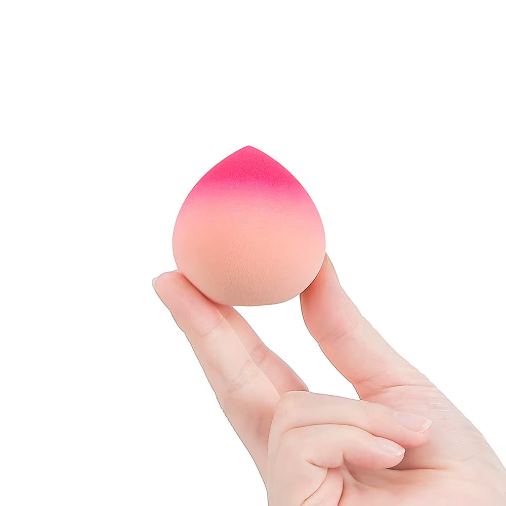 Makeup Sponge Gradient Color Egg Foundation Sponge Water Drop Shape Smooth Applying Cosmetic Peach Puff Powder Wet&Dry Dual Use