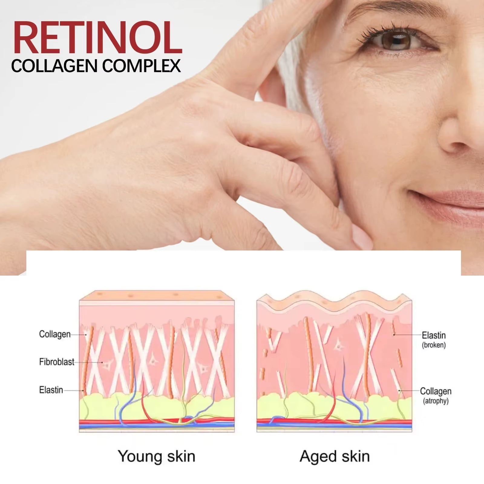 Retinol Wrinkle Remover Face Set Instant Firming Lifting Anti-Aging Serum Fade Fine Lines Whitening Korean Skin Care Product New
