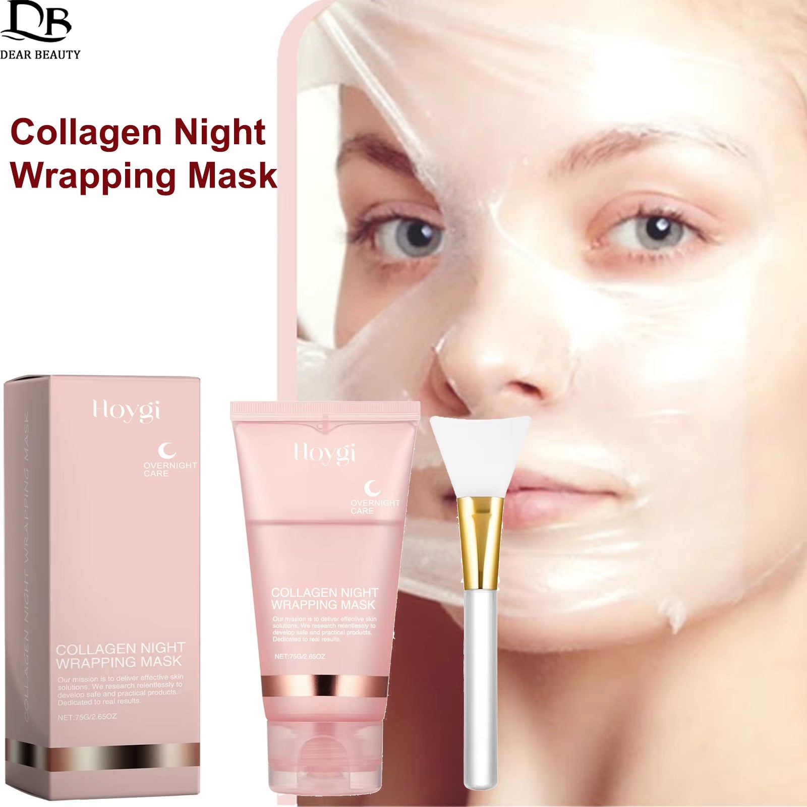 Collagen Peel off Facial Mask Gently Cleansing Deeply Hydrating Moisturizing Night Wrapping Face Mask Korean Skin Care Cream