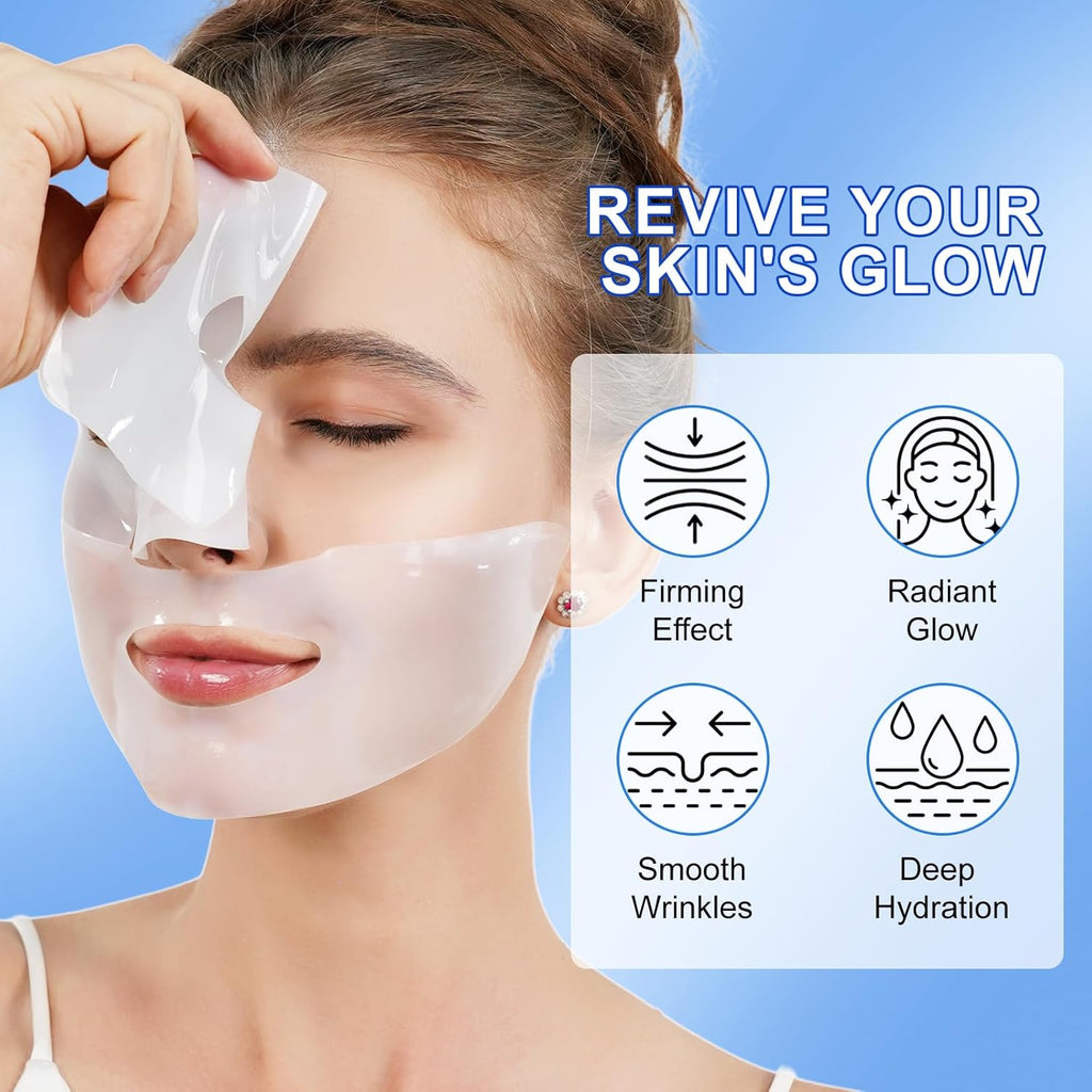 Bio-Collagen Real Deep Mask 6PCS, Bio Mask Collagen, Maschera Viso Al Bio-Collagene, Collagen Mask Overnight, Korean Mask Collagen, Deep Collagen anti Wrinkle Lifting Mask, Maschera Al Collagene