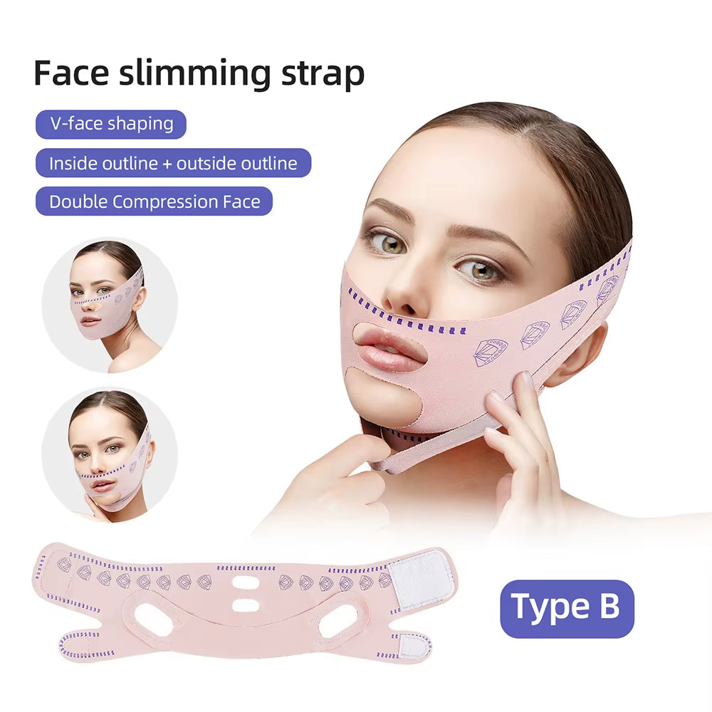 Reusable Face Slimming Bandage V Line Face Shaper Women Chin Cheek Lift up Belt Facial Massage Strap Face Skin Care Beauty Tools