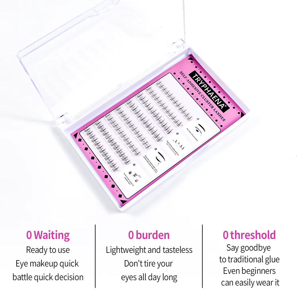 Self Adhesive Bottom Lashes No Glue Needed Reusable under Eyelash Korean / Makeup DIY Individual Manga Lash Clusters