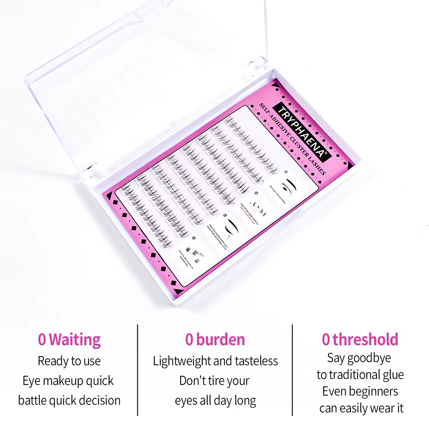 Self Adhesive Bottom Lashes No Glue Needed Reusable under Eyelash Korean / Makeup DIY Individual Manga Lash Clusters