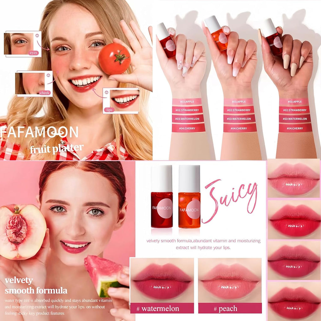 Macchia Colorata per Labbra Rossetto Liquido, Naturale Lucidalabbra a Lunga Tenuta, Korean Lip Tint Stain Waterproof E Idratanti, Matte Mini Liquide Lipstick, Trucco Sexy per Labbra.