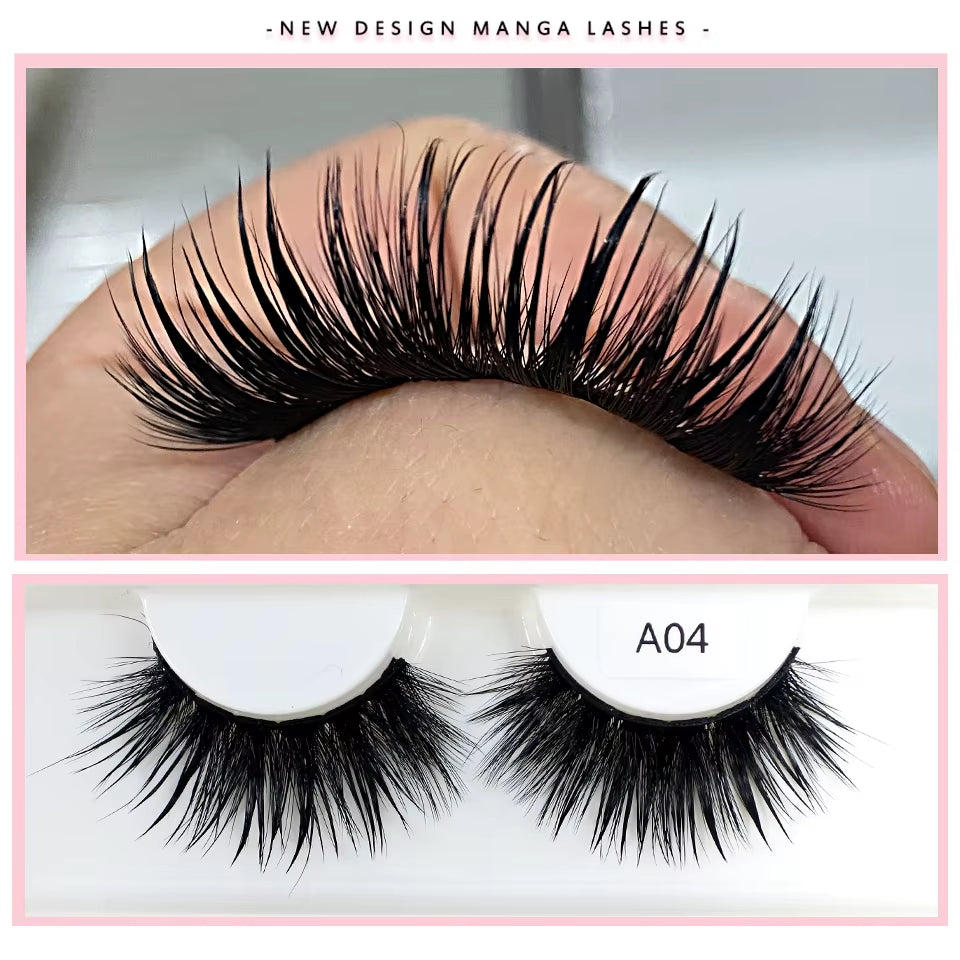 Eyelashes New Design Wet Manga Lashes Korean Makup Fashion Long Thick Natural Fake Eyelashes