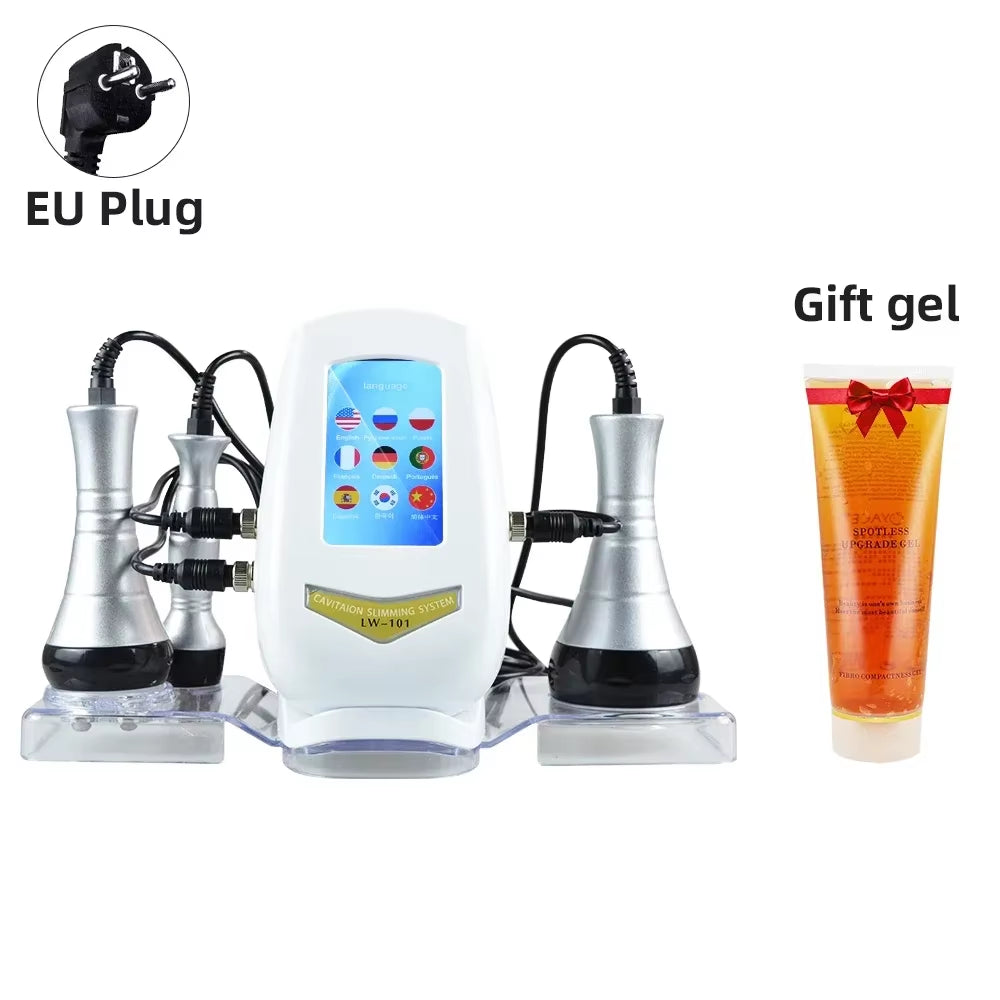 3 in 1 Portable Weight Loss Ultrasound Fat Cavitation System 40KHZ Body Slimming Machine Skin Tigentening Care Beauty Equipment