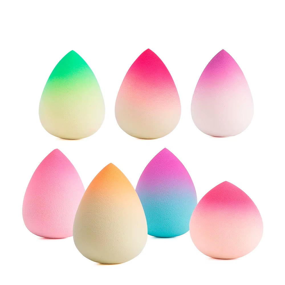 Makeup Sponge Gradient Color Egg Foundation Sponge Water Drop Shape Smooth Applying Cosmetic Peach Puff Powder Wet&Dry Dual Use