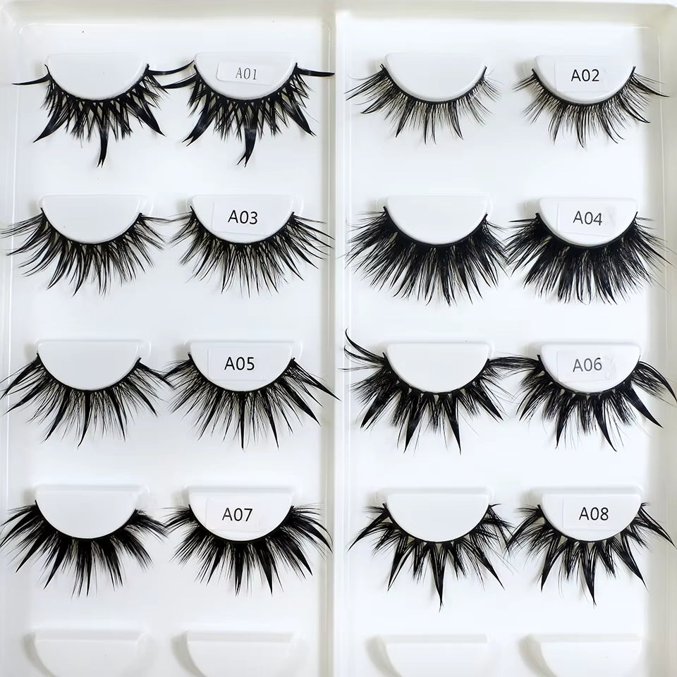 Eyelashes New Design Wet Manga Lashes Korean Makup Fashion Long Thick Natural Fake Eyelashes
