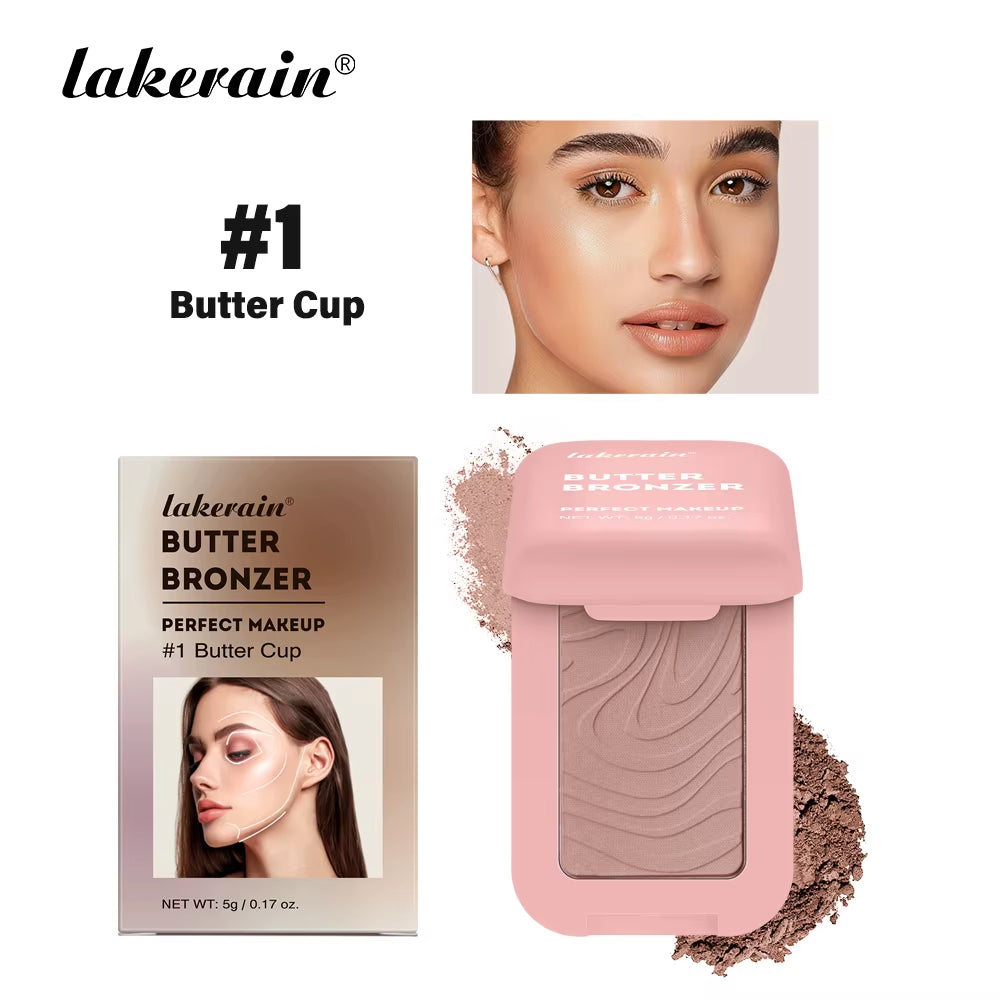 Butter Bronzer Cream Women Waterproof Genteel Girl Nude Makeup Silky Shimmer Monochrome Blush Korean Face Cosmetics
