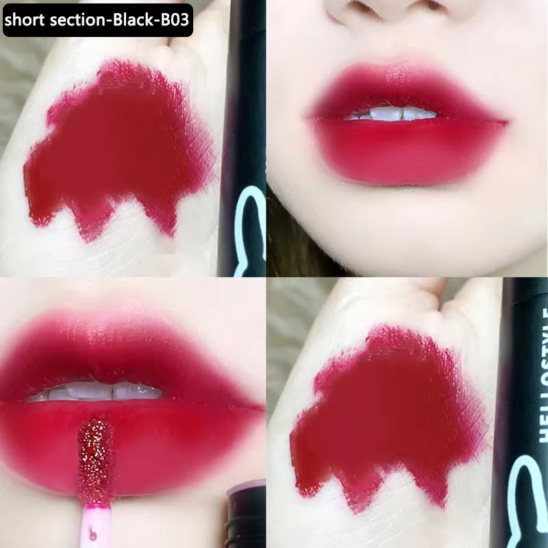 1/3Pcs Punk Gothic Black Matte Lipstick Brown Lip Satin Red Lip Tint Waterproof Sexy Liquid Liptsick Lip Gloss Korean Cosmetics