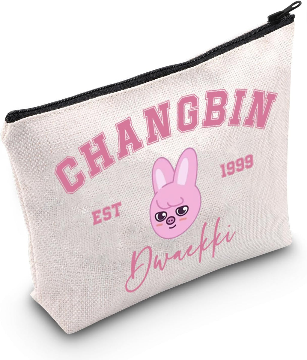 Korean Pop Gift K-Pop Group Merch Kpop Boys Group Est 1999 Dwaekki Makeup Bag K-Pop Music Lover Regalo, Borsa Dwaekki Eu, Borsa Cosmetica Con Stampa