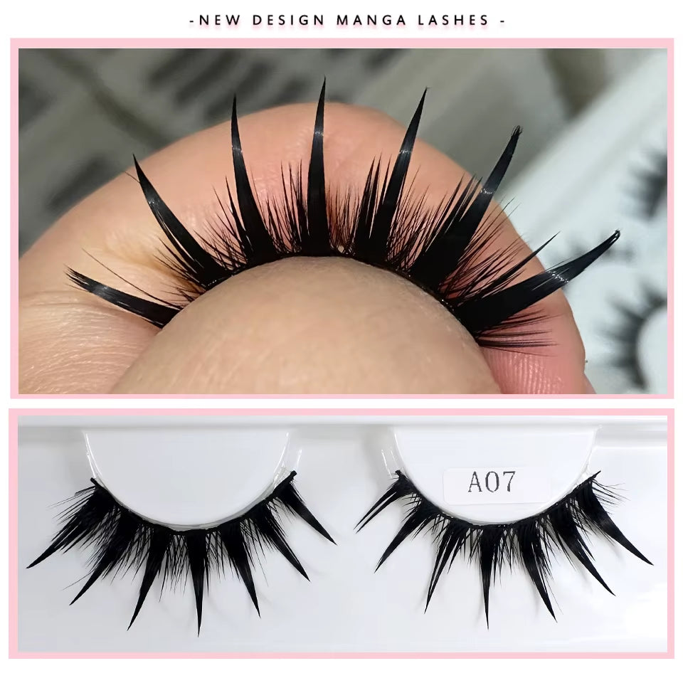 Eyelashes New Design Wet Manga Lashes Korean Makup Fashion Long Thick Natural Fake Eyelashes
