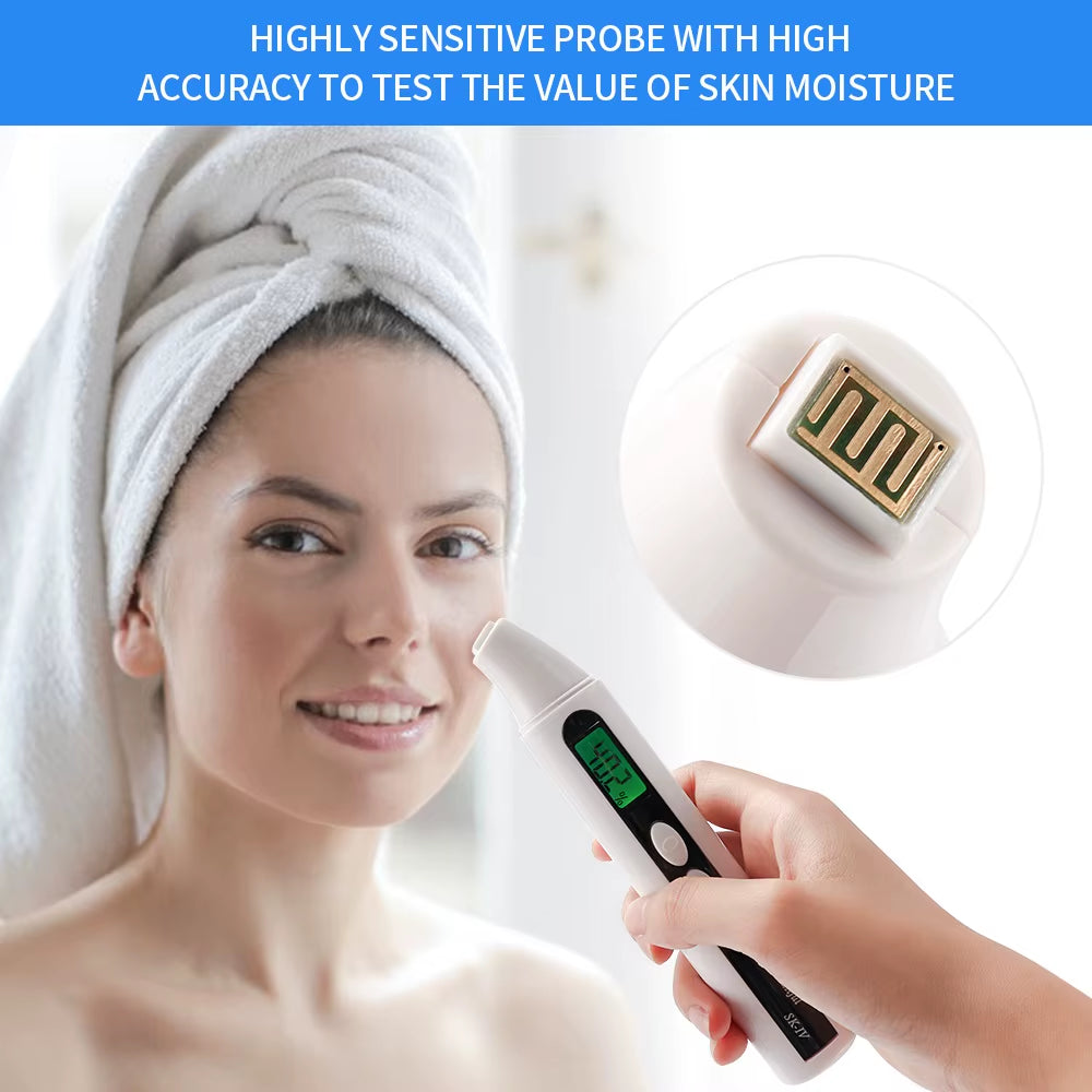 LCD Display Skin Analyzer Skin Moisture Tester Skin Oil Test Meter Facial Skin Moisture&Oil Content Analyzer for Forehead Cheek