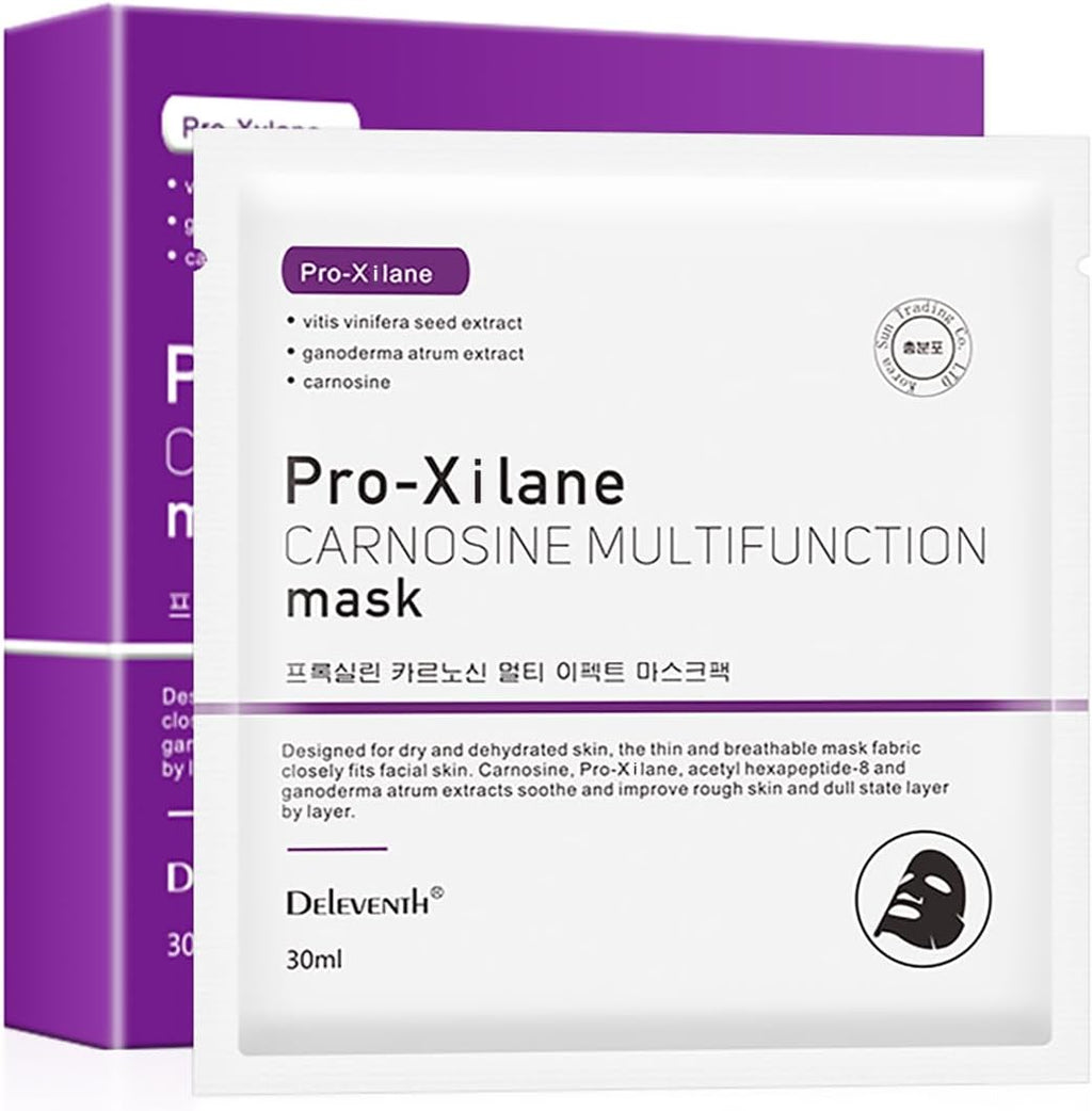 Korean Brand Pro-Xylane Facial Mask 30Ml×5Pcs / Anti-Aging & Anti-Wrinkle Formula to Reduce Fine Lines, Promote Collagen Synthesis, and Repair Damaged Skin Cells for Youthful Radiance