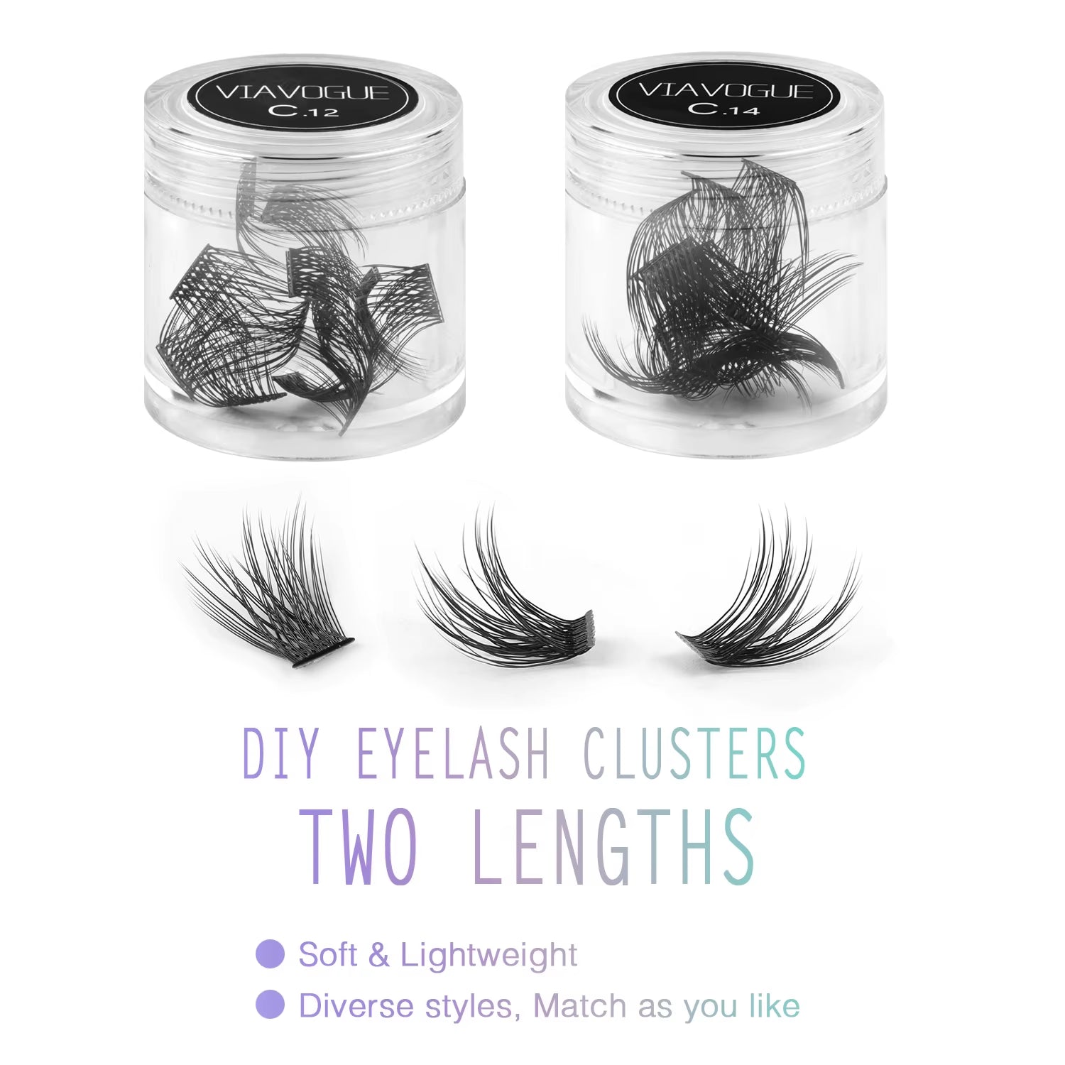 DIY Lash Clusters Eyelash Extension Kit Reusable Multipack 24 Bundle Clusters Eyelashes Black Glue Tweezers Brush Makeup Remover