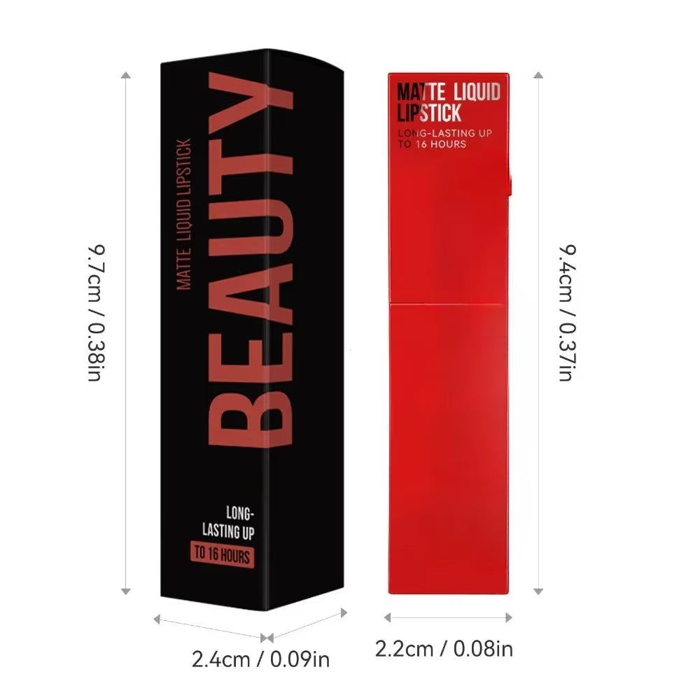 Cheap Matte Ink Liquid Lipstick Non-Stick Cup Long Lasting Velvet Nude Lip Gloss Waterproof Lips Tint Waterproof Korean Make Up