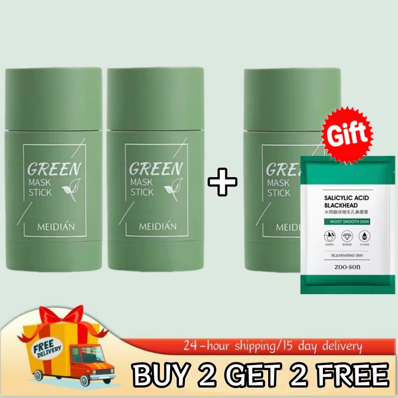 Blackhead Remover Acne Skincare Green Tea Mask Deep Clean Stick Mask Facial Dispel Acne Blemish Shrink Pore Skin Exfoliate Cream
