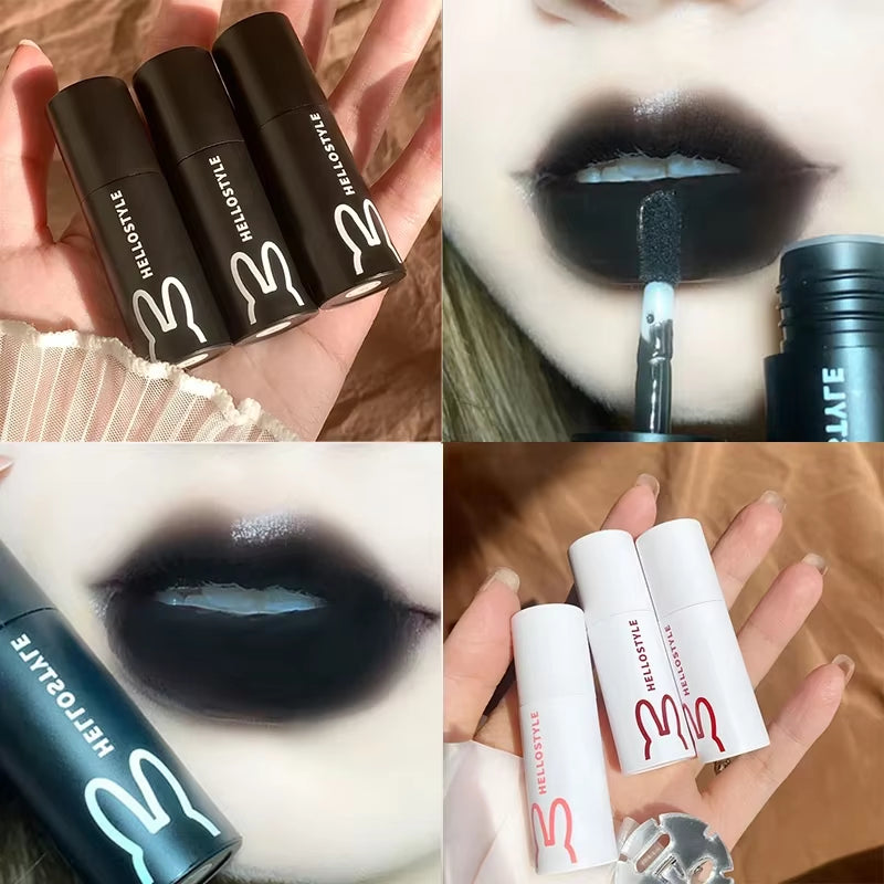 1/3Pcs Punk Gothic Black Matte Lipstick Brown Lip Satin Red Lip Tint Waterproof Sexy Liquid Liptsick Lip Gloss Korean Cosmetics