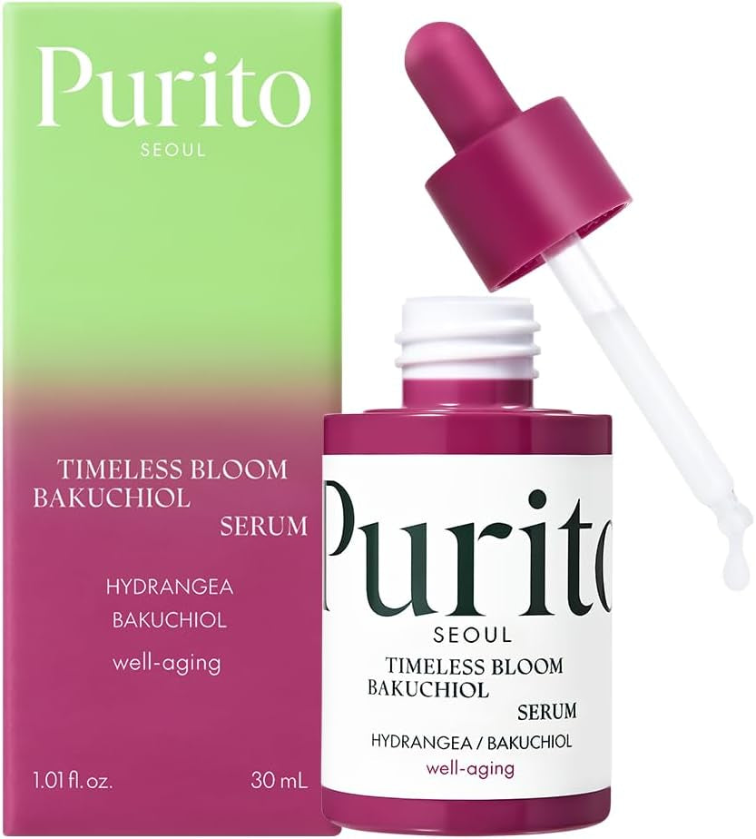 Seul Timeless Bloom Bakuchiol Siero Coreano Jeju Hydrangea, per Pelli Sensibili, Ampoule, Fine Line Reduction, Siero Viso Anti-Invecchiamento, K-Beauty, 30 Ml