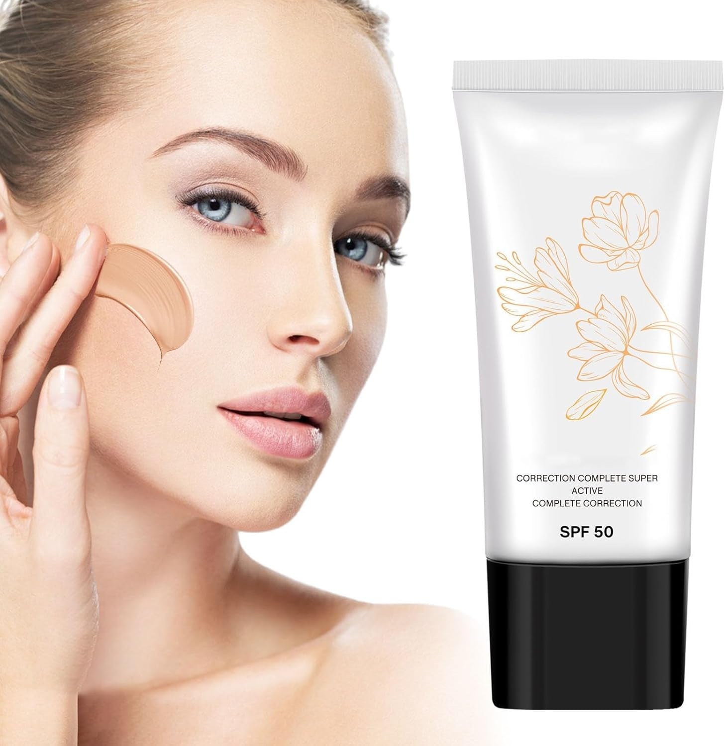 Korean Color Changing CC Cream, Korean CC Cream with Spf 50, Self Adjusting for Mature Skin, CC Color Correcting Full Coverage Cream for All Skin Type