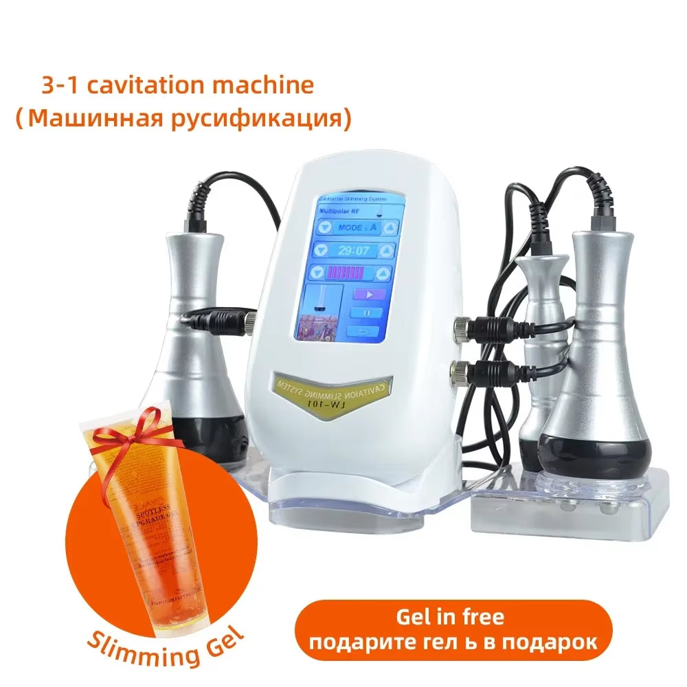 3 in 1 Portable Weight Loss Ultrasound Fat Cavitation System 40KHZ Body Slimming Machine Skin Tigentening Care Beauty Equipment