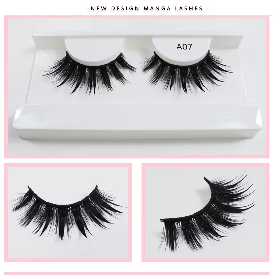 Eyelashes New Design Wet Manga Lashes Korean Makup Fashion Long Thick Natural Fake Eyelashes